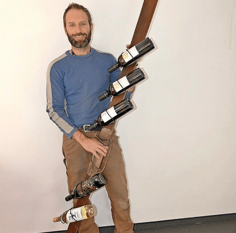 Christian mit Ski-Flaschenhalter